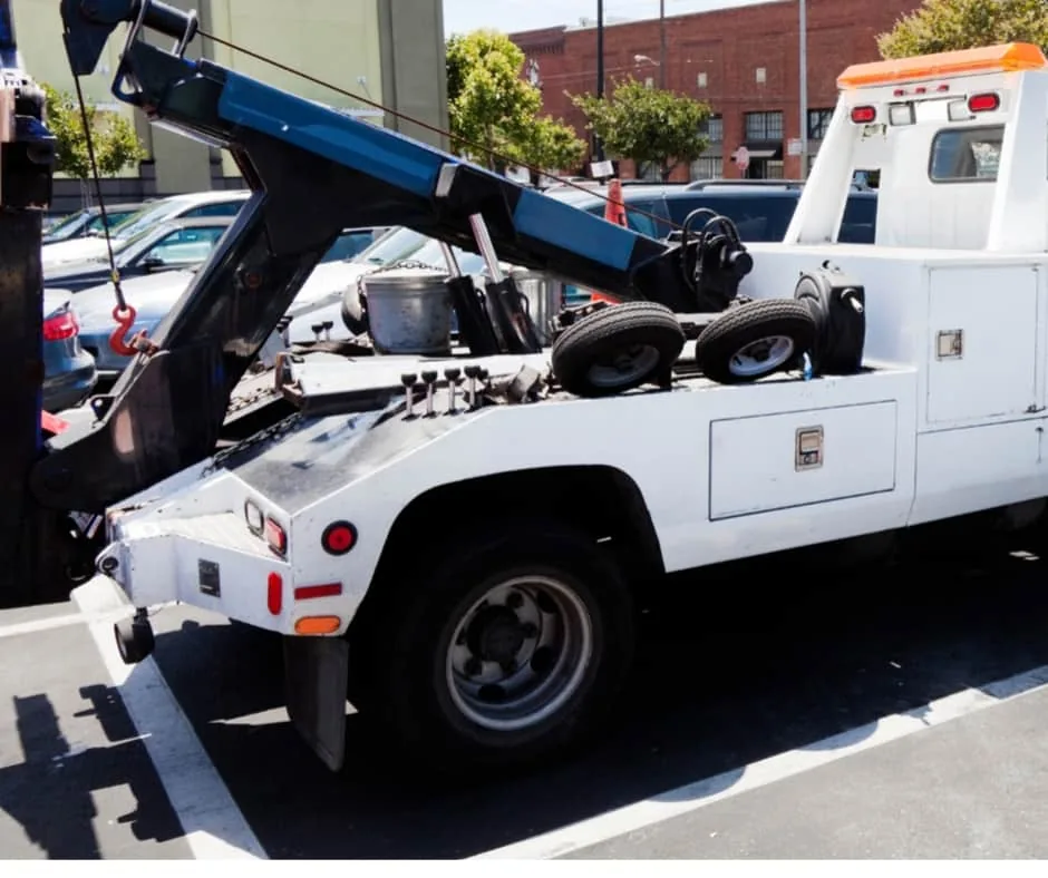 tow truck on southern corridor approach to Delta