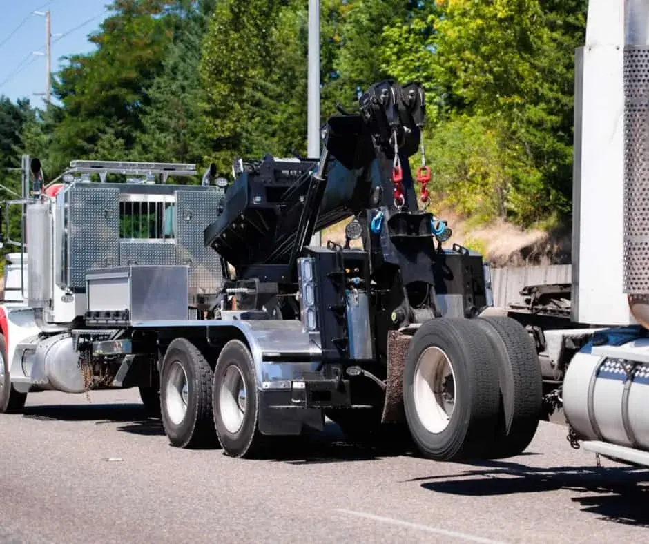 tow truck on western highway approach to Vancouver