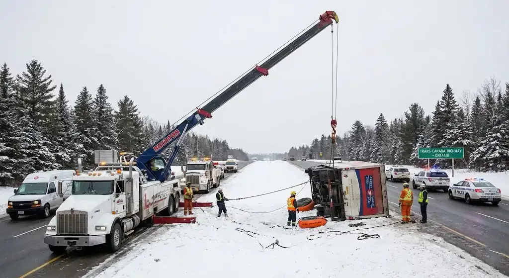 Richmond truck towing on highway corridor